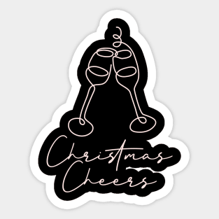 Christmas Cheers Continuous Line Drawings Sticker